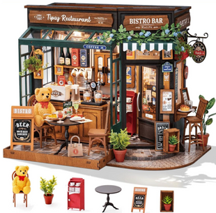 Конструктор 3D міні-будинок Robotime Rolife Coffe&Bar DG167 00-4574 фото