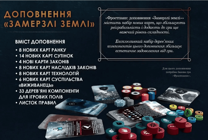 Монополія комплект: Fun Geek Shop Фростпанк + Замерзлі землі + Мініатюри + Дредноут + Ресурси + Дерев'яне місто 00-294545 фото
