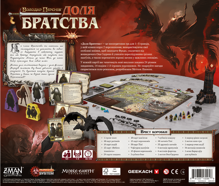 Монополія : Володар Перснів. Доля братства (The Lord of the Rings: Fate of the Fellowship) 00-498559 фото